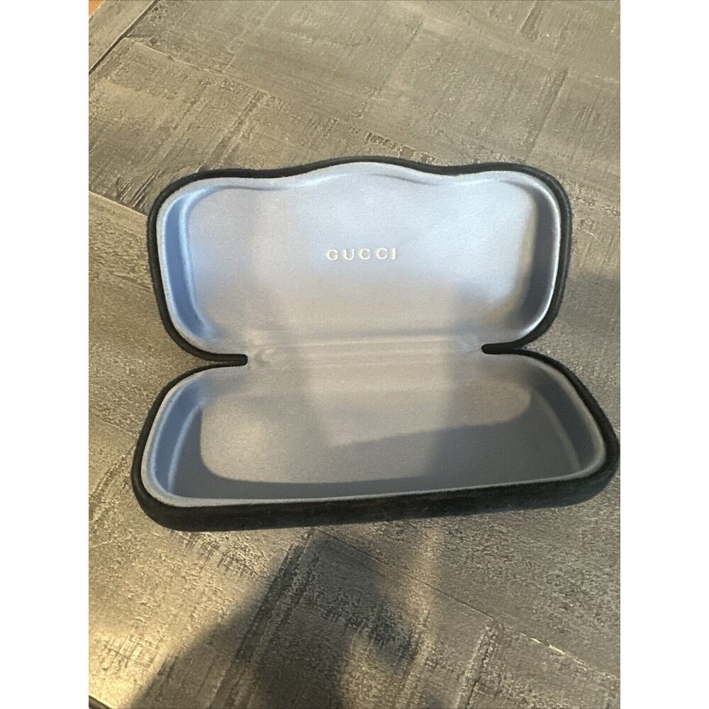 New GUCCI Small Black Velour Hard Glasses Case